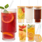 6 Pcs 16oz Ribbed Glass Cups by SogYupk