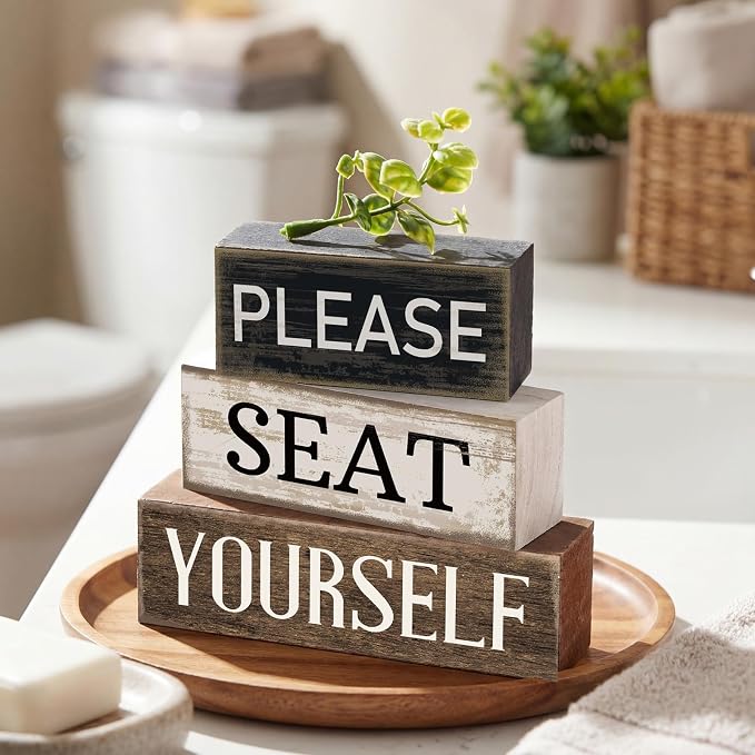 Moucuny 4 Pcs Bathroom Shelf Decor Farmhouse Bathroom Decor and Accessories - Image 2