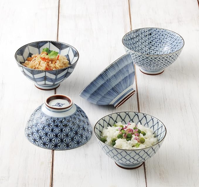 Saikai Pottery 19541 Arita Ware Kiyohide Kiln Rice Bowl, 5 Patterns, Old Dyed - Image 4