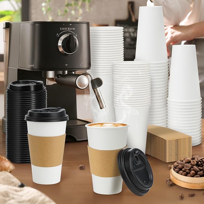 Lamosi 100 Pack 16 oz Disposable Coffee Cups - Image 4