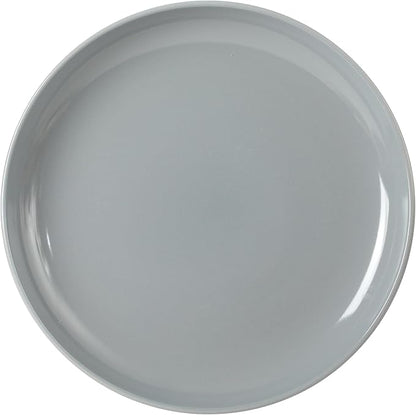 Gibson Home Rockaway 12 Piece Plates and Bowls Matte Outside/Shiny Inside Glaze Service for 4 Dinnerware Set - Blue - Dishwasher and Microwave Safe