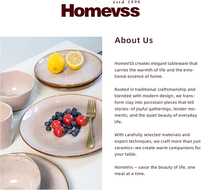Highland 16pc Dinnerware Set, Unique Organic Shape Double Bowl， Stoneware Plate - Image 6