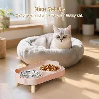 Elevated Cat Bowl, Raised Cat Food and Water Bowl Set - Image 7