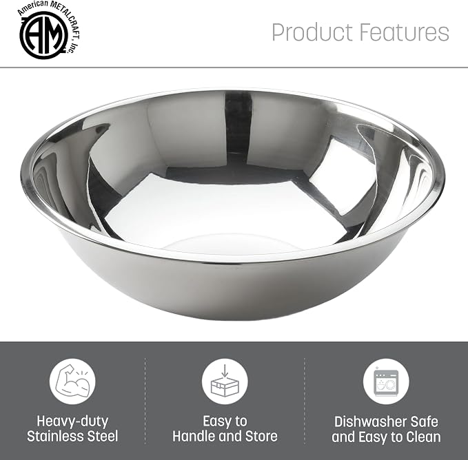 American METALCRAFT, Inc. SSB1600 Mixing Bowl, Stainless Steel, 16 Quarts - Image 3