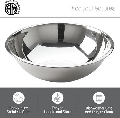 American METALCRAFT, Inc. SSB1600 Mixing Bowl, Stainless Steel, 16 Quarts - Image 3