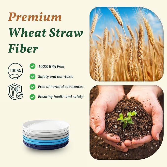 Wheat Straw Mini Plates | For Dessert, Breakfast & Snacks | Long-lasting - Image 3