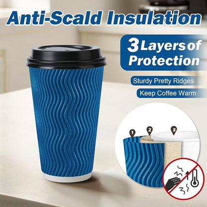 16 oz Insulated Disposable Paper Coffee Cups - Image 4