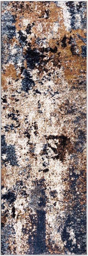Keen Home Design Area Runner Rugs - 2x10 Non-Shedding, Abstract Runner for Kitchen, Living Room, Bedroom, Dining Room, Entryway - Size: 2'8" x 9'11", Multi