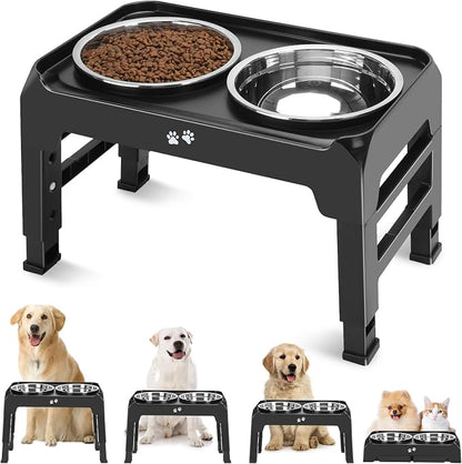 COMESOON Elevated Dog Bowls, 4 Height Adjustable Raised Bowl Stand by COMESOON