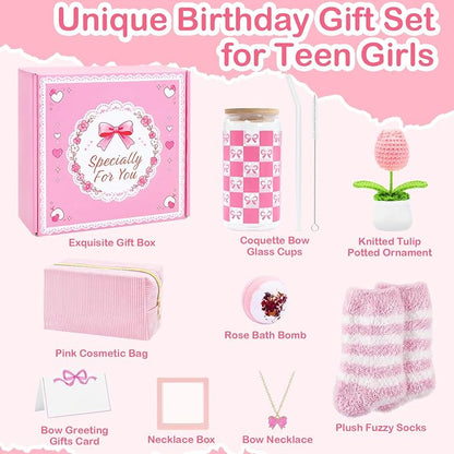 Gift Basket for Teen Girls, Cute Pink Birthday Gifts for Women, Gift Box - Image 3