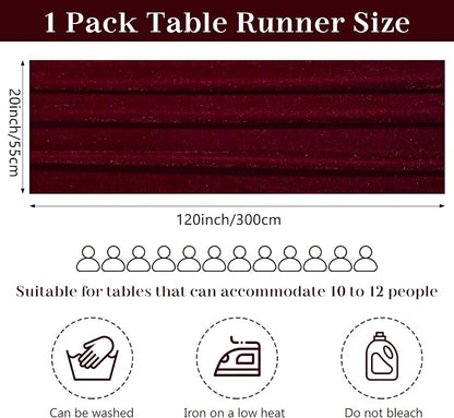 Velvet Table Runner 20 x 120 Inches 10ft Luxurious Thick Soft Velvet - Image 2