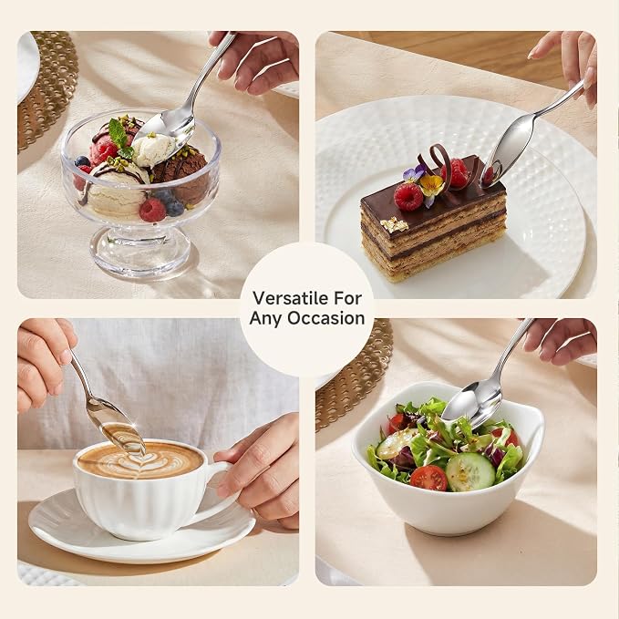 16-Piece Teaspoon Set, 18/10 Stainless Steel Dessert Spoons | Mirror Polished - Image 7
