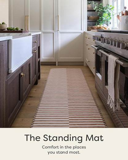 House of Noa Nama Standing Mat – Anti-Fatigue Cushioned Kitchen Mats for Floor | Ergonomic Bounce-Back Foam Kitchen Mats | Anti-Fatigue Mats for Kitchen & Standing | Reese Terracotta | 30" x 108"
