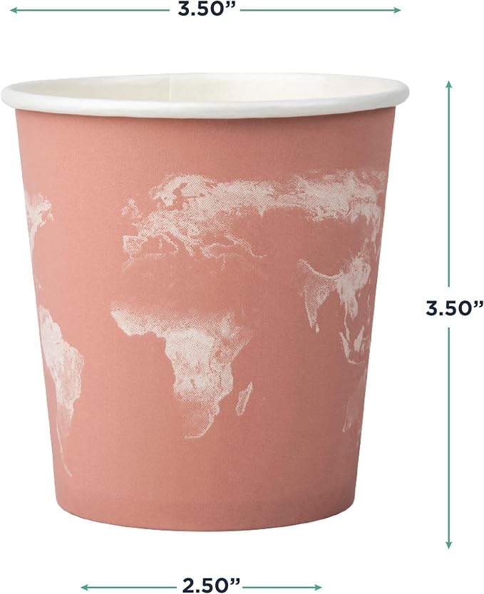 ECO PRODUCTS Compostable Disposable World Art 10oz Coffee Cups, Renewable Hot - Image 3