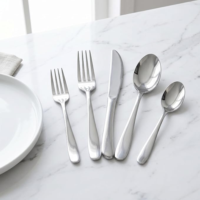 HaWare Silverware Set for 12, 60-Piece Stainless Steel Flatware, Heavy Duty | - Image 7