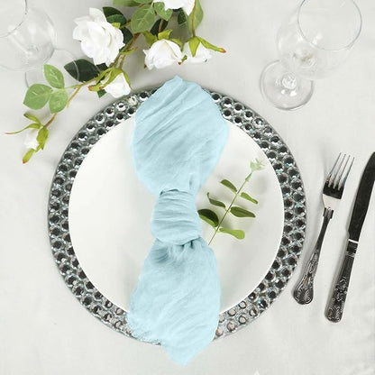 Efavormart 5 Pack 24"x19" Baby Blue Matte Gauze Cheesecloth Napkins, Serene - Image 9