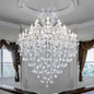 Large Modern Chandelier Light Fixtures - 36 Lights, 4 Layers Chrome Crystal Chandeliers for Hotel, Lobby, Foyer, Entrance Hall, Staircase