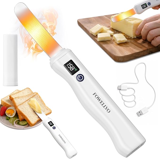 Heated Butter Knife Spreader – Stainless Steel, IP68 Waterproof, Rechargeable by Unknown