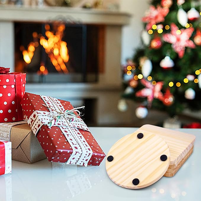 96 pcs Unfinished Wood Coasters - Image 5