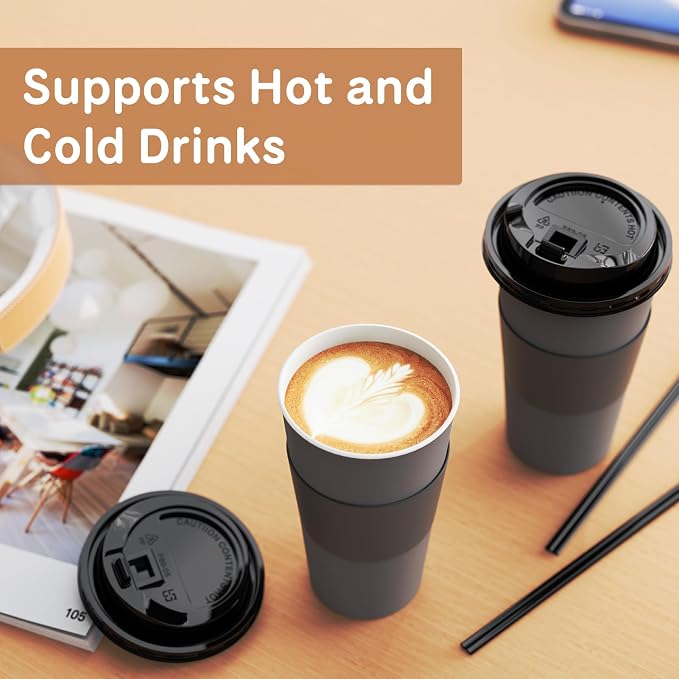 Clawsoff 100 Pack 12 oz Disposable Coffee Cups - Image 7