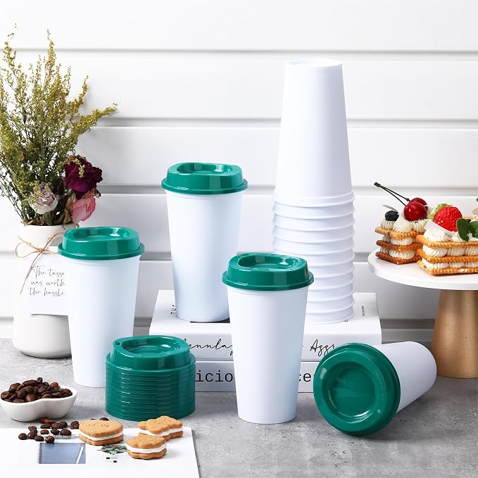 15 Pack Reusable Plastic Coffee Cups - Image 3
