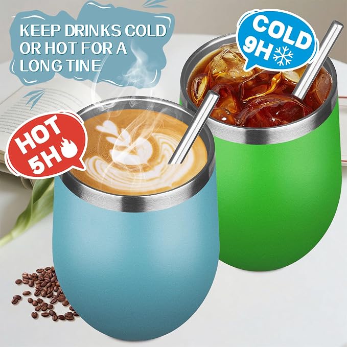 12oz/4 Pack Stainless Steel Wine Tumbler - Image 4