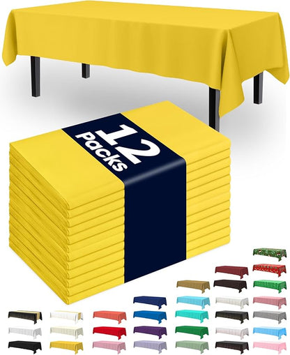 Pureegg Plastic Table Cloth Disposable 12 Pack, 54 x 108 Inch Table Cloths by Pureegg