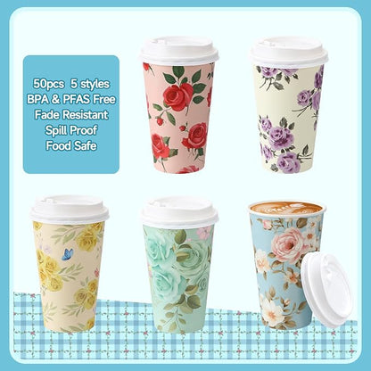 50 Pack 16 oz Disposable Coffee Cups - Image 2