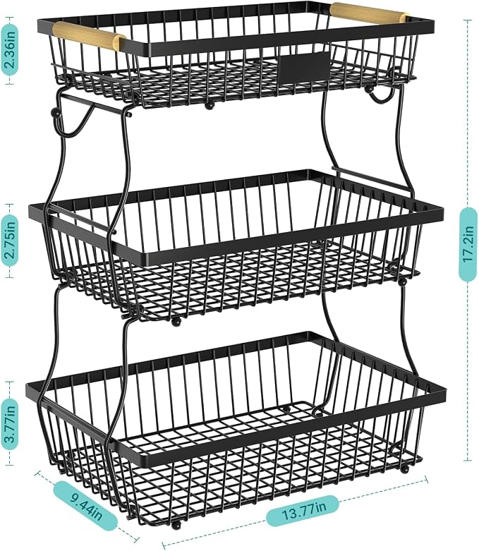 3 Tier Fruit Basket for Kitchen Counter - Image 7