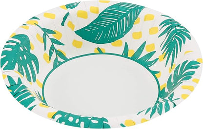 Glad Round Disposable Paper Bowls, Palm Leaves, 16 Oz, soak-proof and - Image 7