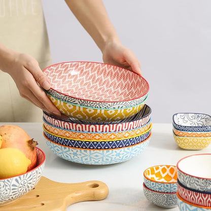 Selamica Ceramic Pasta Bowls Set 34 OZ, Large Salad & Dinner Bowls 8.6 Inch - Image 4