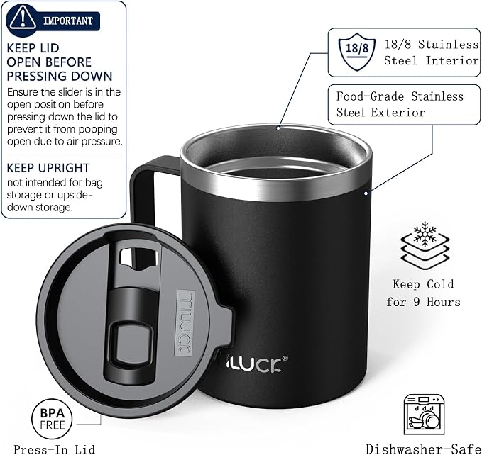 TILUCK 12 oz Insulated Coffee Mug - Image 2