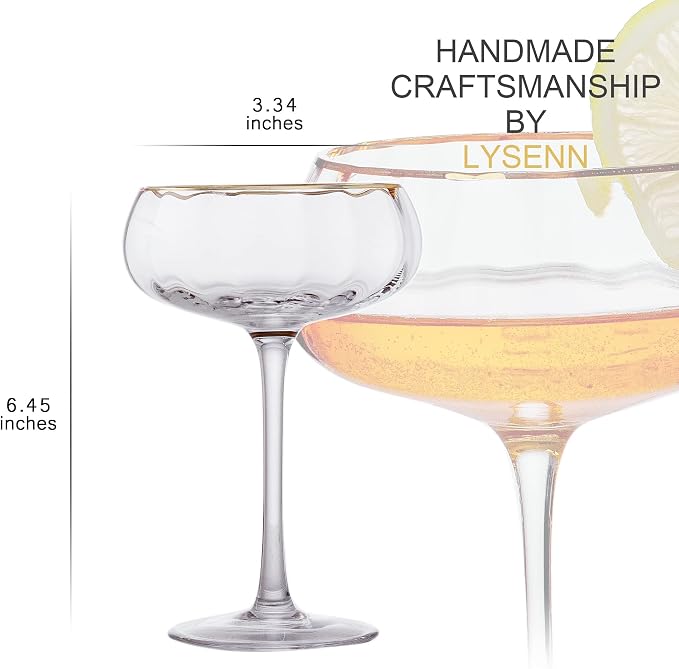Lysenn Vintage Coupe Glasses Set of 4 - Image 7