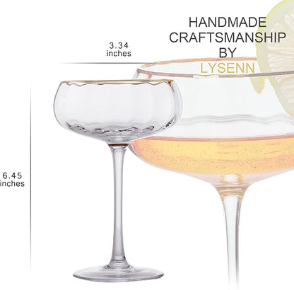 Lysenn Vintage Coupe Glasses Set of 4 - Image 7