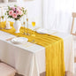 Cheesecloth Table Runner 13.3FT Long Yellow Boho Table Runner Wrinkle Rustic by TuTive