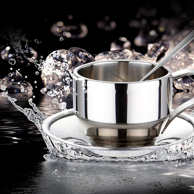 Jasni Stainless Steel Coffee Cup Coffee Mugs Espresso Cups and Great Cappuccino - Image 2