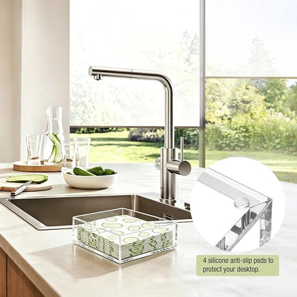 Bryantye Acrylic Napkin Holders, Transparent | Bathroom Napkin Tray, Napkin - Image 4