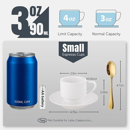 Lareina Porcelain Stackable Espresso Cups - Image 3