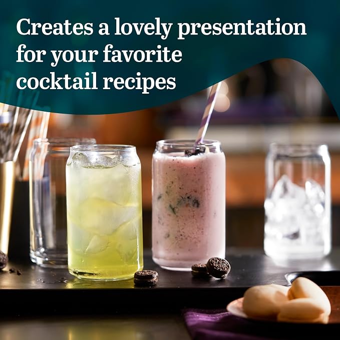 Libbey Classic Can Shaped Drinking Glasses Set of 4, 16 Oz, Dishwasher Safe - Image 5