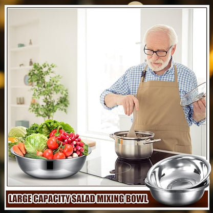 Nuogo 8 Pcs Stainless Steel Mixing Bowls Metal Mixing Bowls Extra Large Basin - Image 4