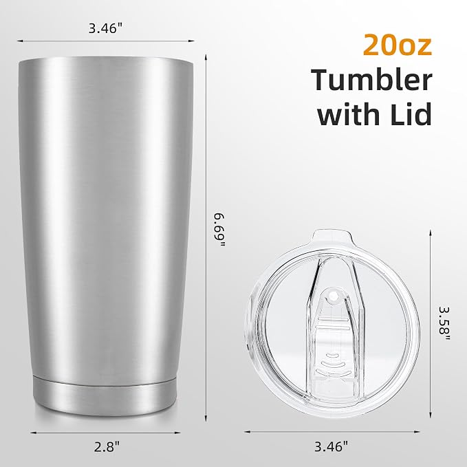 20oz Tumbler Bulk with Lid Stainless Steel Tumblers, 12 Pack | Leak Proof Lid - Image 5