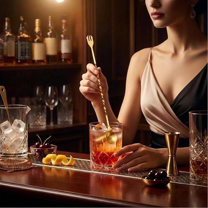 Boao 4 Pcs 10 Inch Long Bar Spoon Cocktail Spoon Stirring Mixing Stainless - Image 6