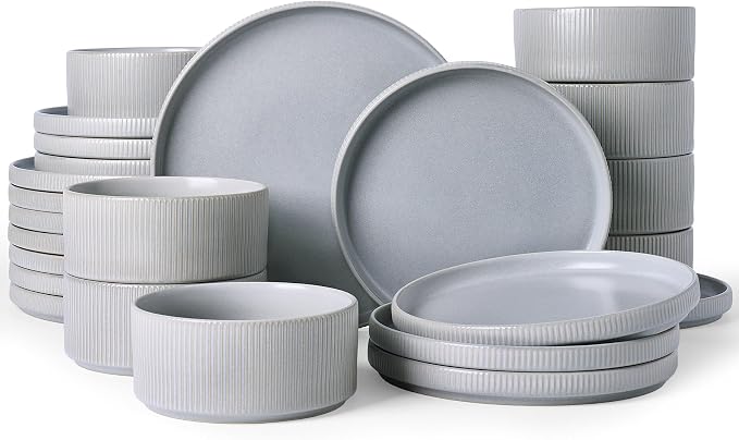 Famiware Star Ceramic Plates and Bowls Sets, Reactive Glaze Dishes by Famiware