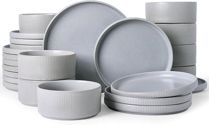 Famiware Star Ceramic Plates and Bowls Sets, Reactive Glaze Dishes by Famiware