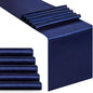 Navy Blue Satin Table Runners 12x108 inch 5 Pcs Bright Satin Silk Fabric | by B-COOL
