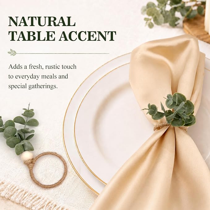 Set of 6 Rustic-Style Napkin Rings - Image 2
