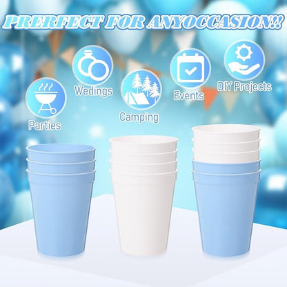 Yungyan 100 Pack 16 oz Stadium Cups Reusable Plastic Cups Blank Drink Stadium - Image 5
