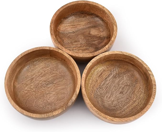 Mango Wood Round bowl Perfect for Nuts, Olive and Salsa. Looks Absolutely - Image 4