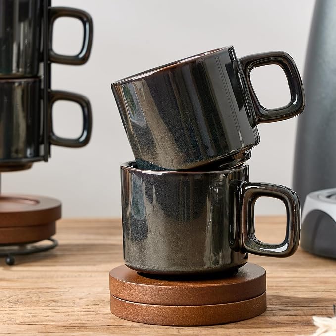 LUKA Porcelain Stackable Espresso Cups - Image 7