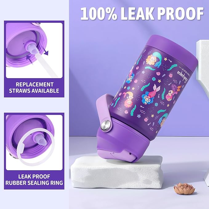 rockpapa 2 Pack Kids Insulated Water Bottle - Image 3